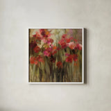 Wild Carnations by Silvia Vassileva. Shown in a crisp white glass frame for a clean and minimalist style. Available as an archival giclee rolled canvas, fine art paper, or poster print. SKU 95704a.