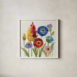Wild Garden I by Silvia Vassileva. Shown in a crisp white glass frame for a clean and minimalist style. Available as an archival giclee rolled canvas, fine art paper, or poster print. SKU 30152a.