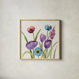 Wild Garden II by Silvia Vassileva. Shown in a natural wood glass frame for a timeless modern aesthetic. Available as an archival giclee rolled canvas, fine art paper, or poster print. SKU 30153a.