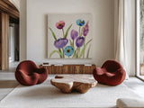 Wild Garden II by Silvia Vassileva. Shown as extra-large giant wall art in a modern living room. Available as an archival giclee rolled canvas, fine art paper, or poster print. SKU 30153a.