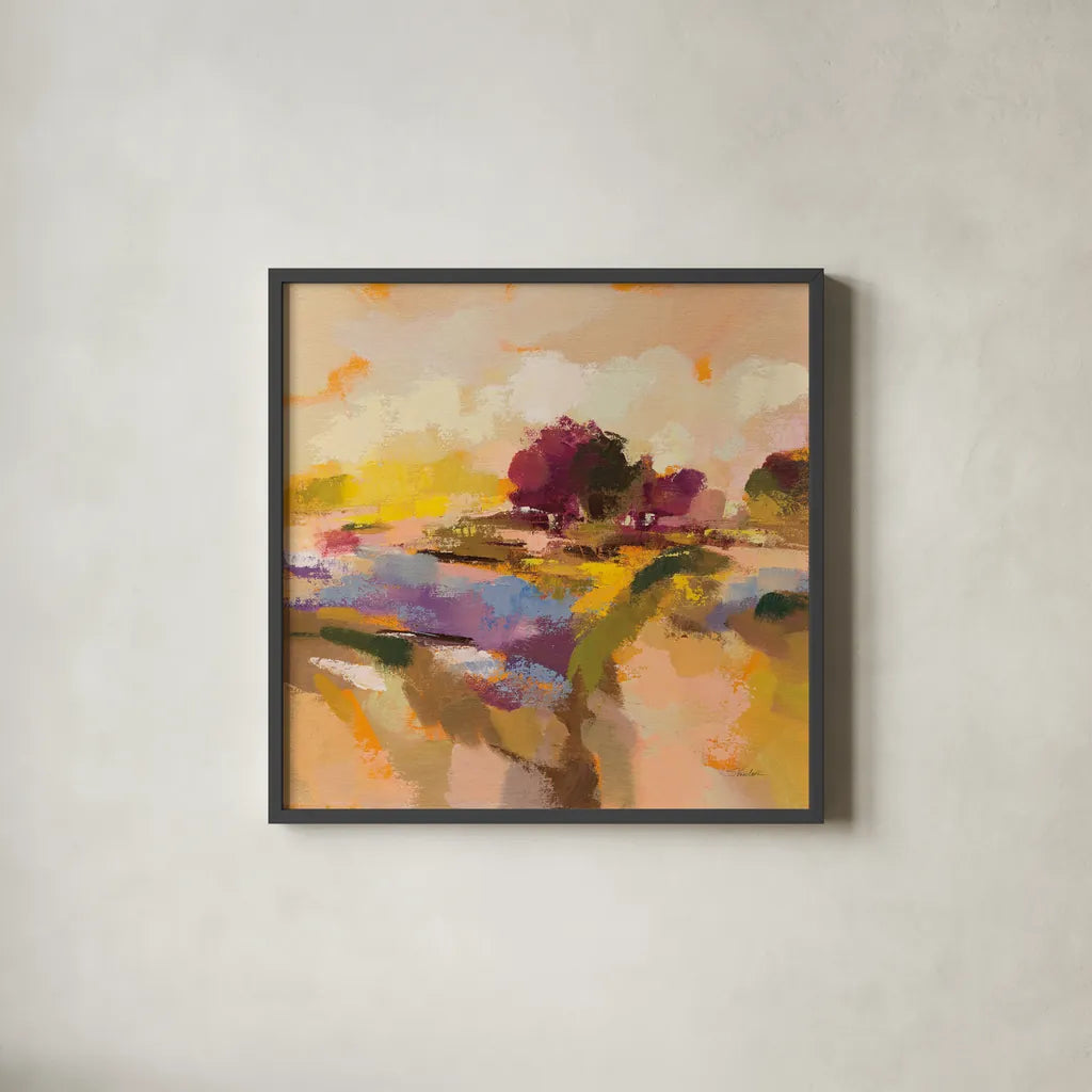 Wildflower Bloom II by Silvia Vassileva. Shown in a sleek black glass frame for a contemporary gallery look. Available as an archival giclee rolled canvas, fine art paper, or poster print. SKU 90330a.