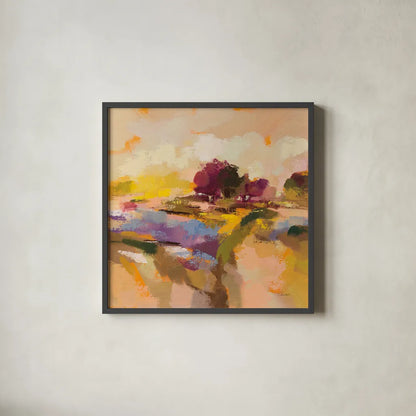 Wildflower Bloom II by Silvia Vassileva. Shown in a sleek black glass frame for a contemporary gallery look. Available as an archival giclee rolled canvas, fine art paper, or poster print. SKU 90330a.