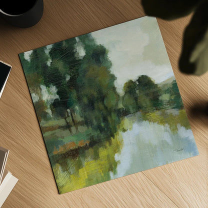 Willows by the Pond I by Silvia Vassileva. Shown as a detailed flat fine art print, highlighting archival giclee quality. Available as an archival giclee rolled canvas, fine art paper, or poster print. SKU 88693a.