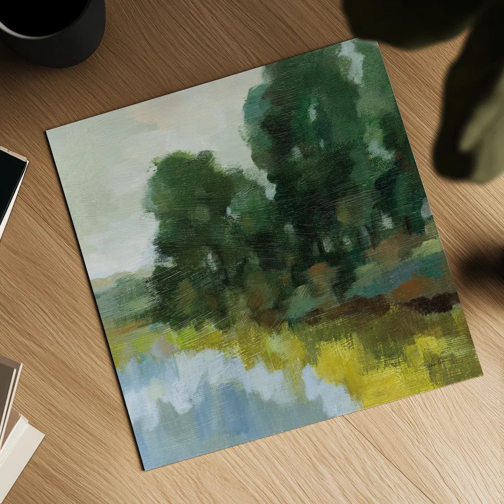 Willows by the Pond II by Silvia Vassileva. Shown as a detailed flat fine art print, highlighting archival giclee quality. Available as an archival giclee rolled canvas, fine art paper, or poster print. SKU 88694a.