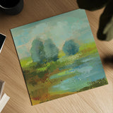Windsor Blue Field I by Silvia Vassileva. Shown as a detailed flat fine art print, highlighting archival giclee quality. Available as an archival giclee rolled canvas, fine art paper, or poster print. SKU 14776a.