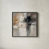 Wings Neutral by Silvia Vassileva. Shown in a sleek black glass frame for a contemporary gallery look. Available as an archival giclee rolled canvas, fine art paper, or poster print. SKU 77376a.