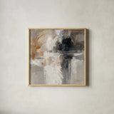 Wings Neutral by Silvia Vassileva. Shown in a natural wood glass frame for a timeless modern aesthetic. Available as an archival giclee rolled canvas, fine art paper, or poster print. SKU 77376a.