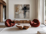 Wings Neutral by Silvia Vassileva. Shown as extra-large giant wall art in a modern living room. Available as an archival giclee rolled canvas, fine art paper, or poster print. SKU 77376a.