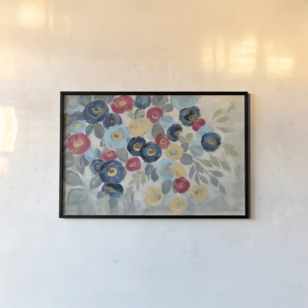 Winter Flowers I by Silvia Vassileva. shown as a paper print in a black flame. Available as a archival giclee rolled canvas, fine art paper, or poster print. SKU 23933i.