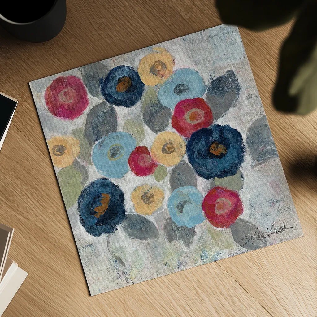 Winter Flowers II by Silvia Vassileva. Shown as a detailed flat fine art print, highlighting archival giclee quality. Available as an archival giclee rolled canvas, fine art paper, or poster print. SKU 23934a.