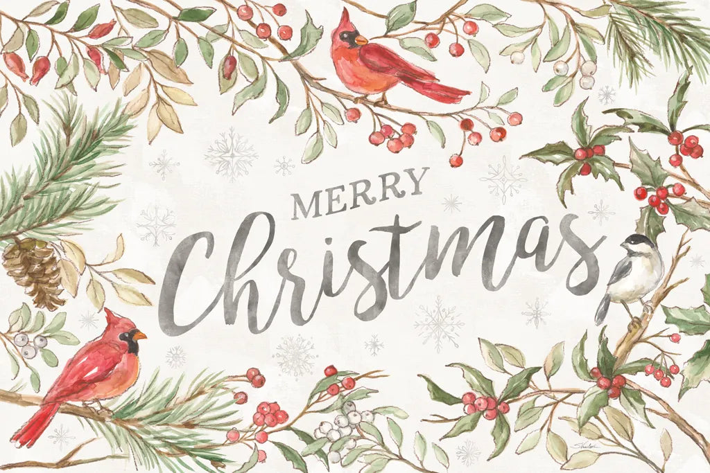 Winter Harmony I Merry Christmas by Silvia Vassileva. SKU 90104i. Archival Giclee Fine art print for wall decor.