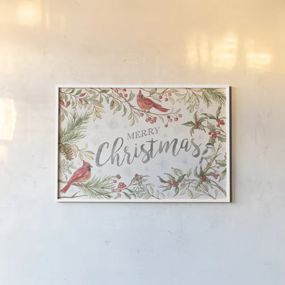 Winter Harmony I Merry Christmas by Silvia Vassileva. shown as a paper print in a white frame. Available as a archival giclee rolled canvas, fine art paper, or poster print. SKU 90104i.