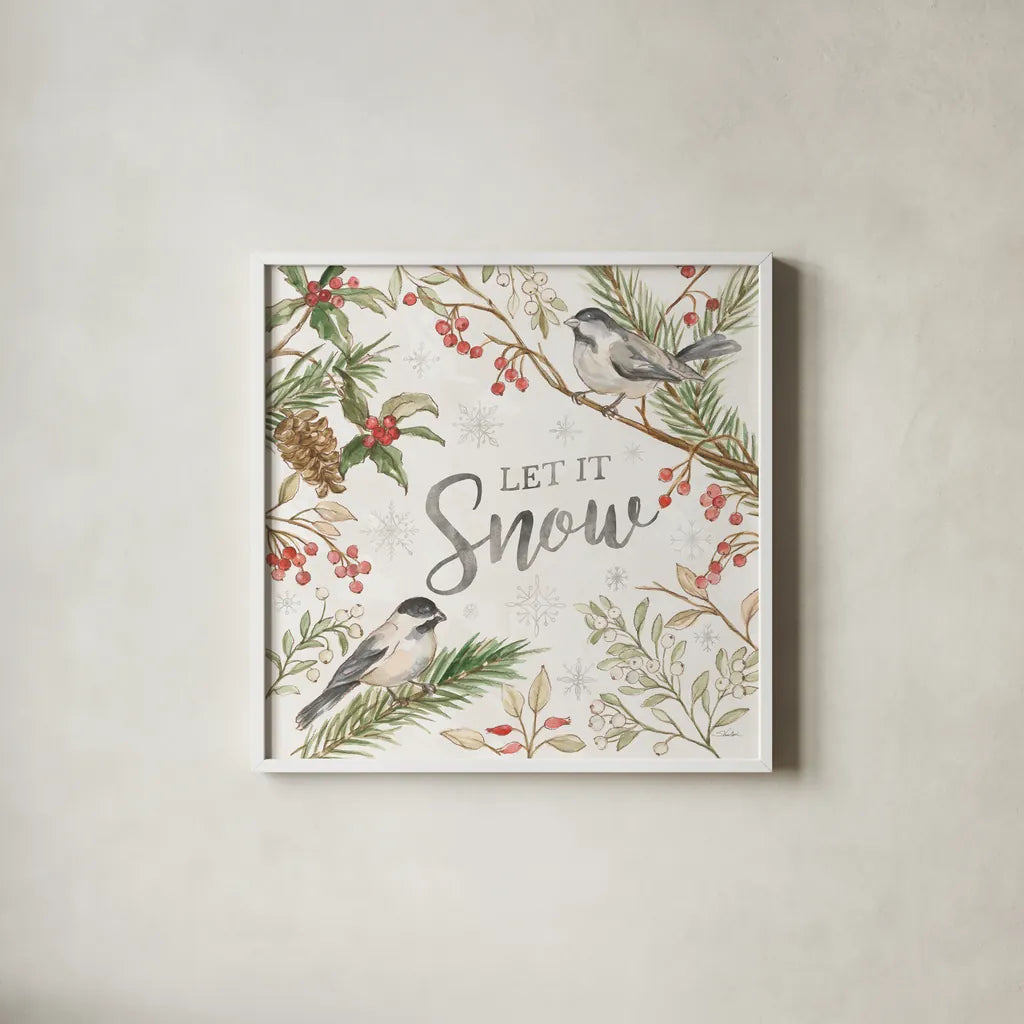 Winter Harmony II by Silvia Vassileva. Shown in a crisp white glass frame for a clean and minimalist style. Available as an archival giclee rolled canvas, fine art paper, or poster print. SKU 88835a.