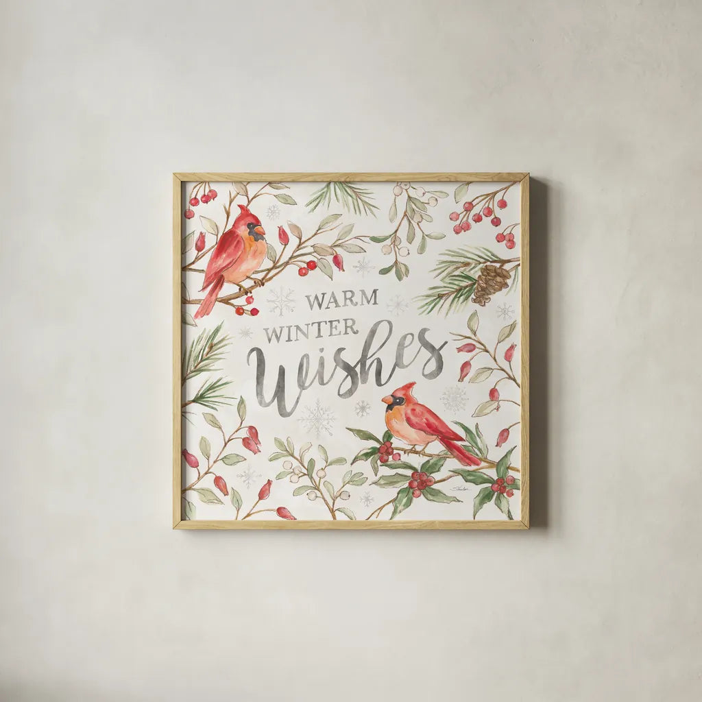 Winter Harmony III by Silvia Vassileva. Shown in a natural wood glass frame for a timeless modern aesthetic. Available as an archival giclee rolled canvas, fine art paper, or poster print. SKU 88836a.