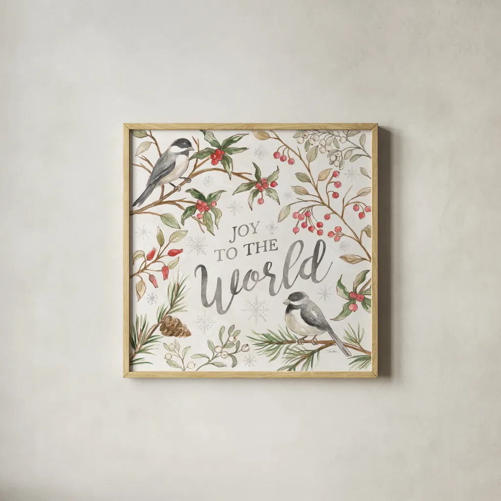 Winter Harmony V by Silvia Vassileva. Shown in a natural wood glass frame for a timeless modern aesthetic. Available as an archival giclee rolled canvas, fine art paper, or poster print. SKU 88838a.