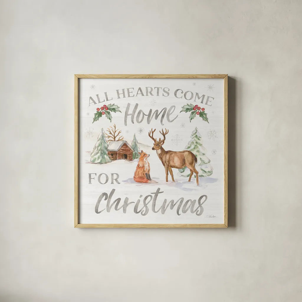 Winter Wonderland III by Silvia Vassileva. Shown in a natural wood glass frame for a timeless modern aesthetic. Available as an archival giclee rolled canvas, fine art paper, or poster print. SKU 83859a.