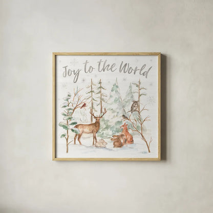 Winter Wonderland IV by Silvia Vassileva. Shown in a natural wood glass frame for a timeless modern aesthetic. Available as an archival giclee rolled canvas, fine art paper, or poster print. SKU 83860a.