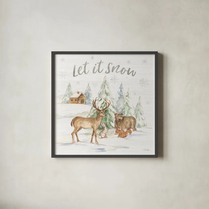 Winter Wonderland V by Silvia Vassileva. Shown in a sleek black glass frame for a contemporary gallery look. Available as an archival giclee rolled canvas, fine art paper, or poster print. SKU 83861a.