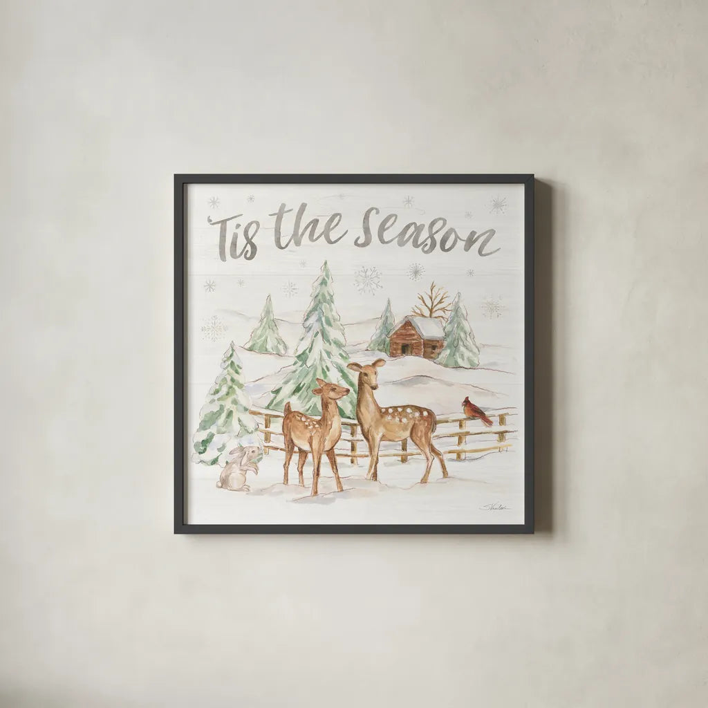 Winter Wonderland VI by Silvia Vassileva. Shown in a sleek black glass frame for a contemporary gallery look. Available as an archival giclee rolled canvas, fine art paper, or poster print. SKU 83862a.