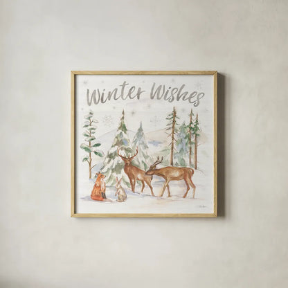 Winter Wonderland VII by Silvia Vassileva. Shown in a natural wood glass frame for a timeless modern aesthetic. Available as an archival giclee rolled canvas, fine art paper, or poster print. SKU 83863a.