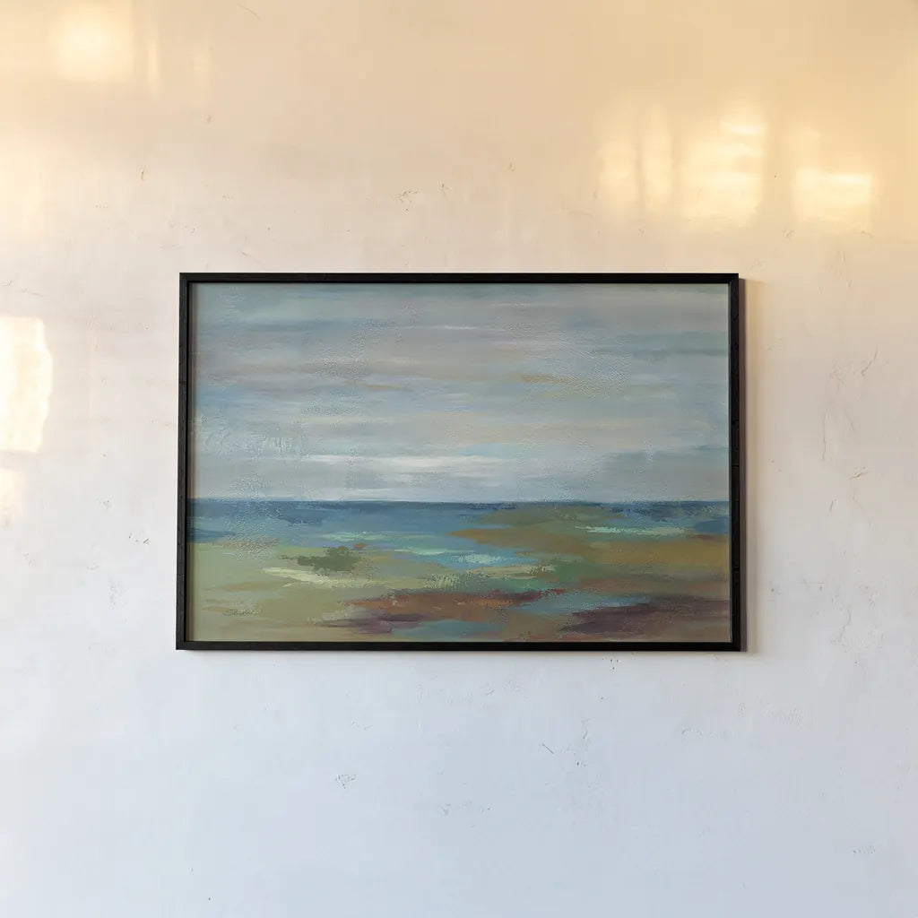 Wispy Clouds by Silvia Vassileva. shown as a paper print in a black flame. Available as a archival giclee rolled canvas, fine art paper, or poster print. SKU 13293i.