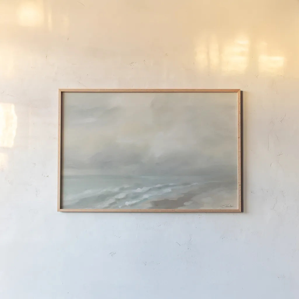 Wispy Clouds at Dawn by Silvia Vassileva. shown as a paper print in a natural frame. Available as a archival giclee rolled canvas, fine art paper, or poster print. SKU 100056i.