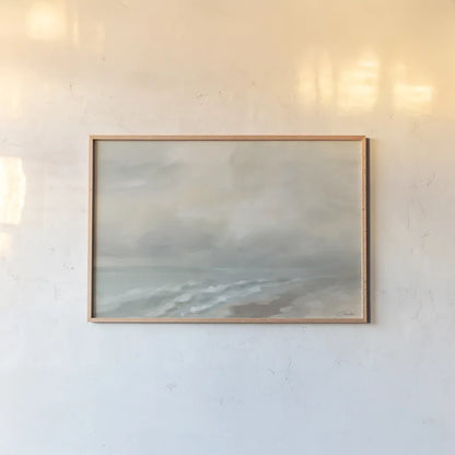 Wispy Clouds at Dawn by Silvia Vassileva. shown as a paper print in a natural frame. Available as a archival giclee rolled canvas, fine art paper, or poster print. SKU 100056i.