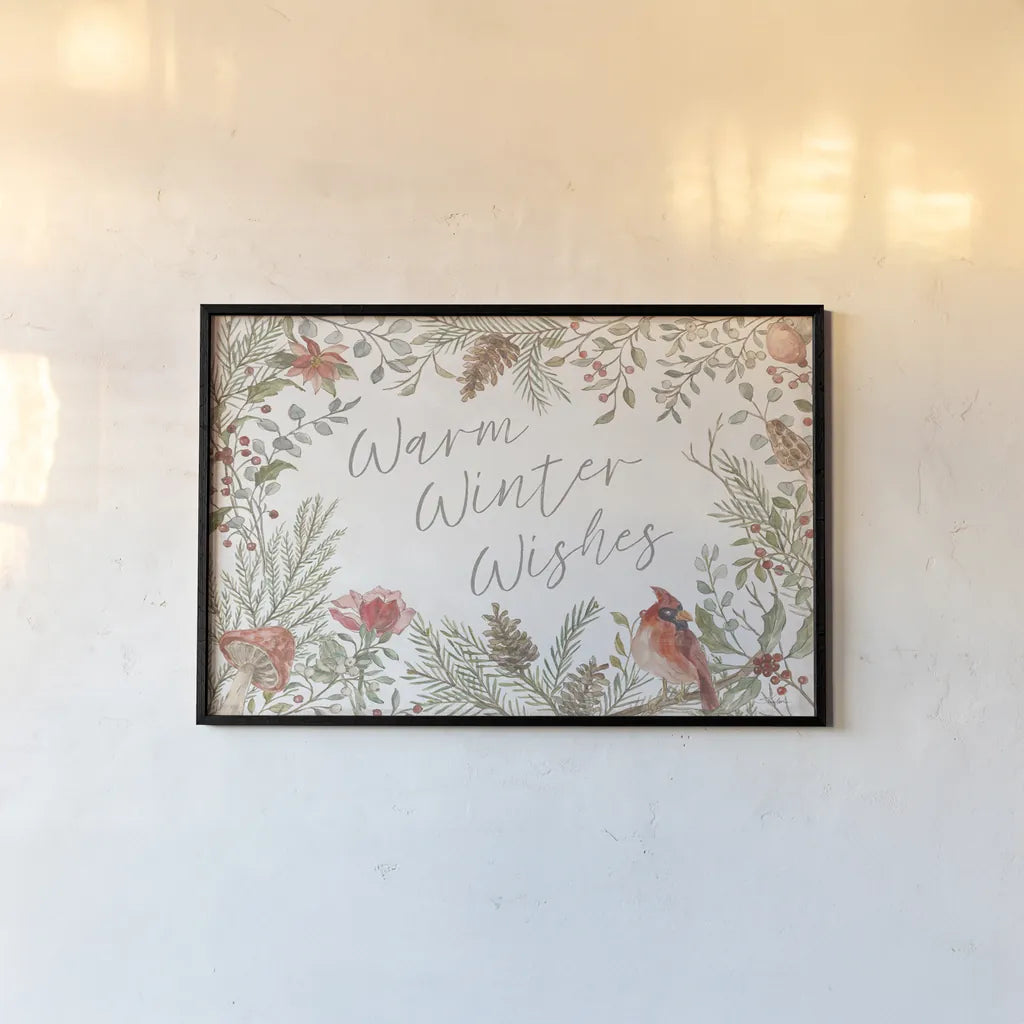 Woodland Christmas I by Silvia Vassileva. shown as a paper print in a black flame. Available as a archival giclee rolled canvas, fine art paper, or poster print. SKU 78222i.