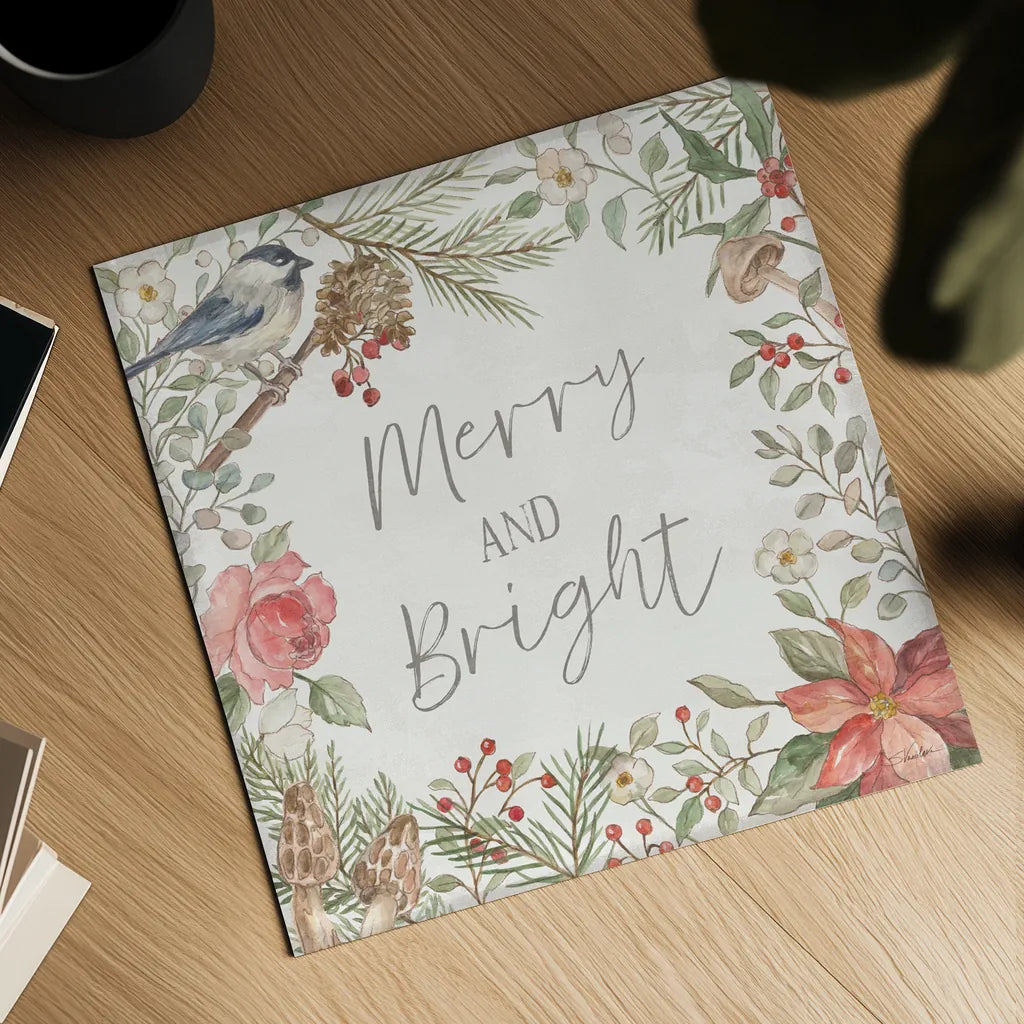 Woodland Christmas II by Silvia Vassileva. Shown as a detailed flat fine art print, highlighting archival giclee quality. Available as an archival giclee rolled canvas, fine art paper, or poster print. SKU 78223a.