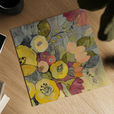 Yellow Floral Duo I Crop by Silvia Vassileva. Shown as a detailed flat fine art print, highlighting archival giclee quality. Available as an archival giclee rolled canvas, fine art paper, or poster print. SKU 21583a.