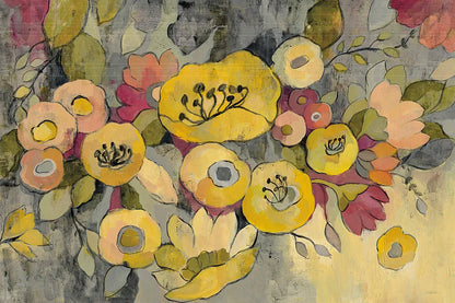 Yellow Floral Duo III by Silvia Vassileva. SKU 21585i. Archival Giclee Fine art print for wall decor.