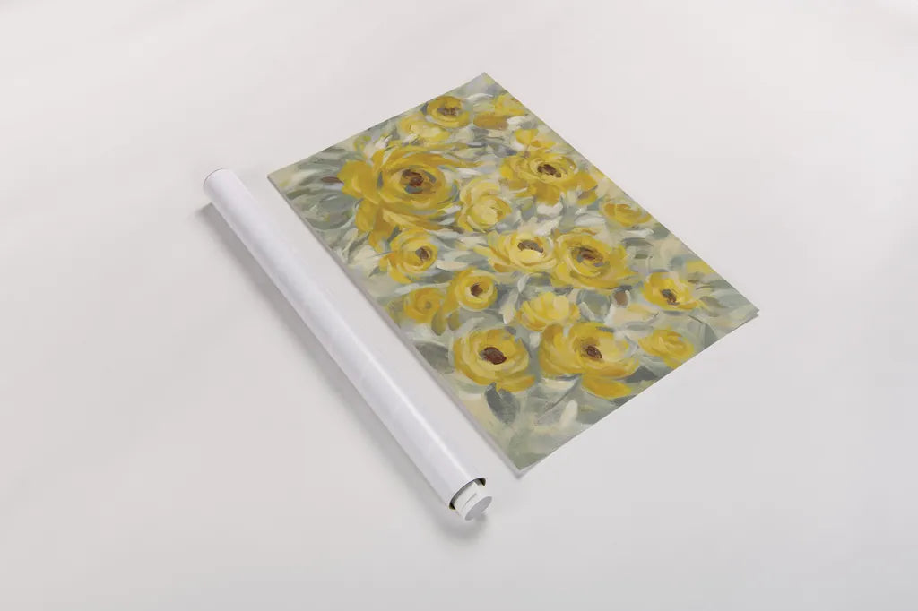 Yellow Roses by Silvia Vassileva. shown as a rolled paper print. Available as archival giclee rolled canvas, fine art paper, or poster print. SKU 50288i.