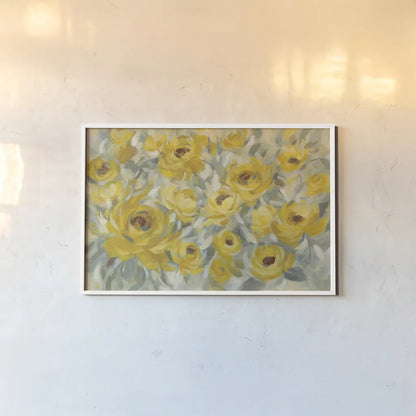 Yellow Roses by Silvia Vassileva. shown as a paper print in a white frame. Available as a archival giclee rolled canvas, fine art paper, or poster print. SKU 50288i.