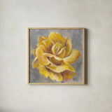 Yellow Roses I by Silvia Vassileva. Shown in a natural wood glass frame for a timeless modern aesthetic. Available as an archival giclee rolled canvas, fine art paper, or poster print. SKU 65674a.