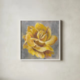 Yellow Roses I by Silvia Vassileva. Shown in a crisp white glass frame for a clean and minimalist style. Available as an archival giclee rolled canvas, fine art paper, or poster print. SKU 65674a.