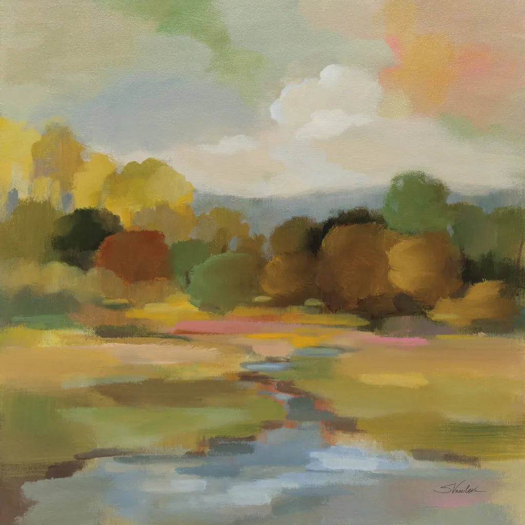 Yellow Trees by Silvia Vassileva. SKU 95714a. Archival Giclee Fine art print for wall decor.