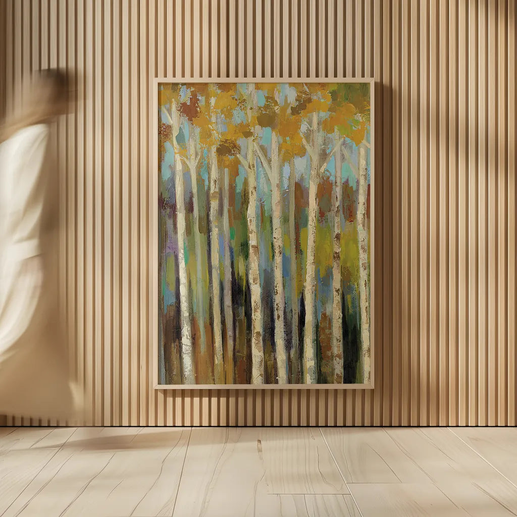 Young Forest I by Silvia Vassileva. shown as over sized large wall art. Available as an archival giclee rolled canvas, fine art paper, or poster print. SKU 18051h.