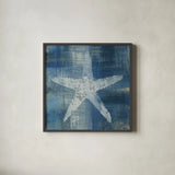Batik Seas II by Studio Mousseau. Shown in a sleek black glass frame for a contemporary gallery look. Available as an archival giclee rolled canvas, fine art paper, or poster print. SKU 32502a.