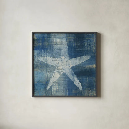 Batik Seas II by Studio Mousseau. Shown in a sleek black glass frame for a contemporary gallery look. Available as an archival giclee rolled canvas, fine art paper, or poster print. SKU 32502a.