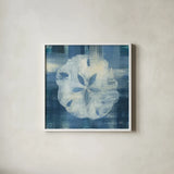 Batik Seas III by Studio Mousseau. Shown in a crisp white glass frame for a clean and minimalist style. Available as an archival giclee rolled canvas, fine art paper, or poster print. SKU 32503a.
