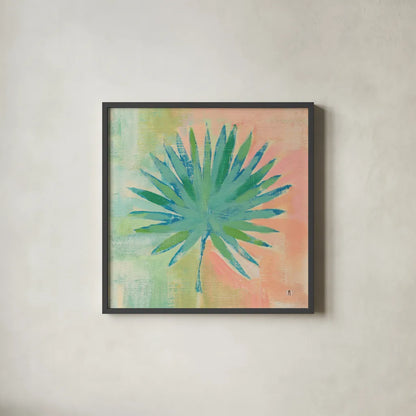 Beach Cove Leaves II by Studio Mousseau. Shown in a sleek black glass frame for a contemporary gallery look. Available as an archival giclee rolled canvas, fine art paper, or poster print. SKU 32498a.