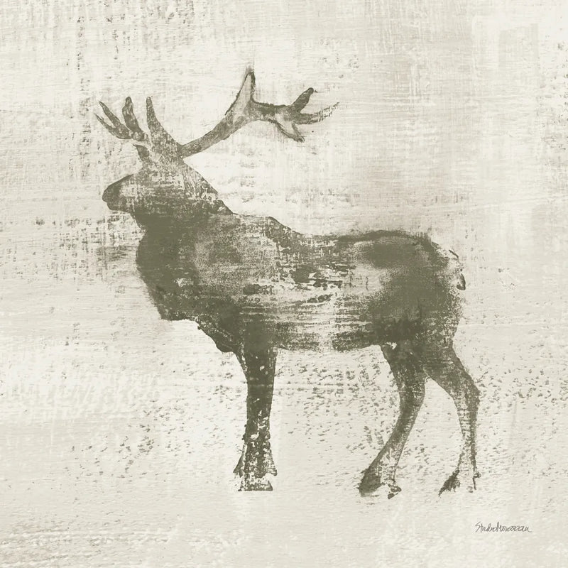 Cabin Elk Study by Studio Mousseau. SKU 85456a. Archival Giclee Fine art print for wall decor.