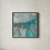 Cheval I by Studio Mousseau. Shown in a sleek black glass frame for a contemporary gallery look. Available as an archival giclee rolled canvas, fine art paper, or poster print. SKU 32506a.