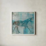 Cheval I by Studio Mousseau. Shown in a crisp white glass frame for a clean and minimalist style. Available as an archival giclee rolled canvas, fine art paper, or poster print. SKU 32506a.