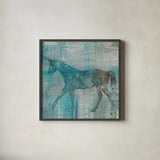 Cheval I Flipped by Studio Mousseau. Shown in a sleek black glass frame for a contemporary gallery look. Available as an archival giclee rolled canvas, fine art paper, or poster print. SKU 34578a.