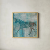 Cheval I Flipped by Studio Mousseau. Shown in a natural wood glass frame for a timeless modern aesthetic. Available as an archival giclee rolled canvas, fine art paper, or poster print. SKU 34578a.