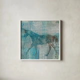 Cheval I Flipped by Studio Mousseau. Shown in a crisp white glass frame for a clean and minimalist style. Available as an archival giclee rolled canvas, fine art paper, or poster print. SKU 34578a.