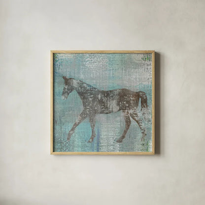 Cheval I Flipped Brown by Studio Mousseau. Shown in a natural wood glass frame for a timeless modern aesthetic. Available as an archival giclee rolled canvas, fine art paper, or poster print. SKU 35990a.