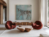 Cheval I Flipped Brown by Studio Mousseau. Shown as extra-large giant wall art in a modern living room. Available as an archival giclee rolled canvas, fine art paper, or poster print. SKU 35990a.