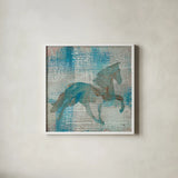 Cheval II by Studio Mousseau. Shown in a crisp white glass frame for a clean and minimalist style. Available as an archival giclee rolled canvas, fine art paper, or poster print. SKU 32507a.